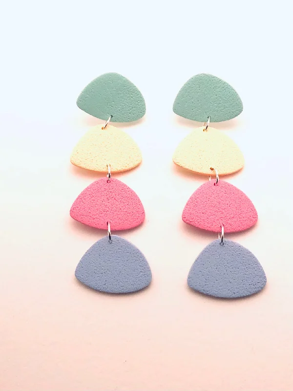 Glossy gem earrings-Aurelie Polymer Clay Earrings