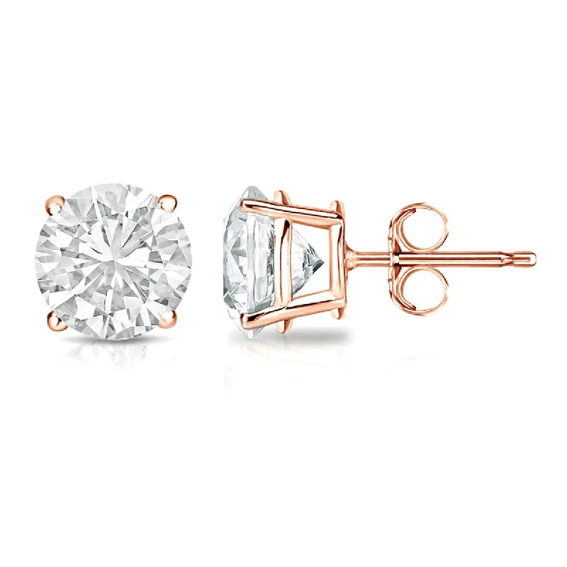 Deep-set stone earrings-Auriya 14k Gold 1 1/4ct TW Clarity-enhanced Diamond Stud Earrings (J-K, VS1-VS2)