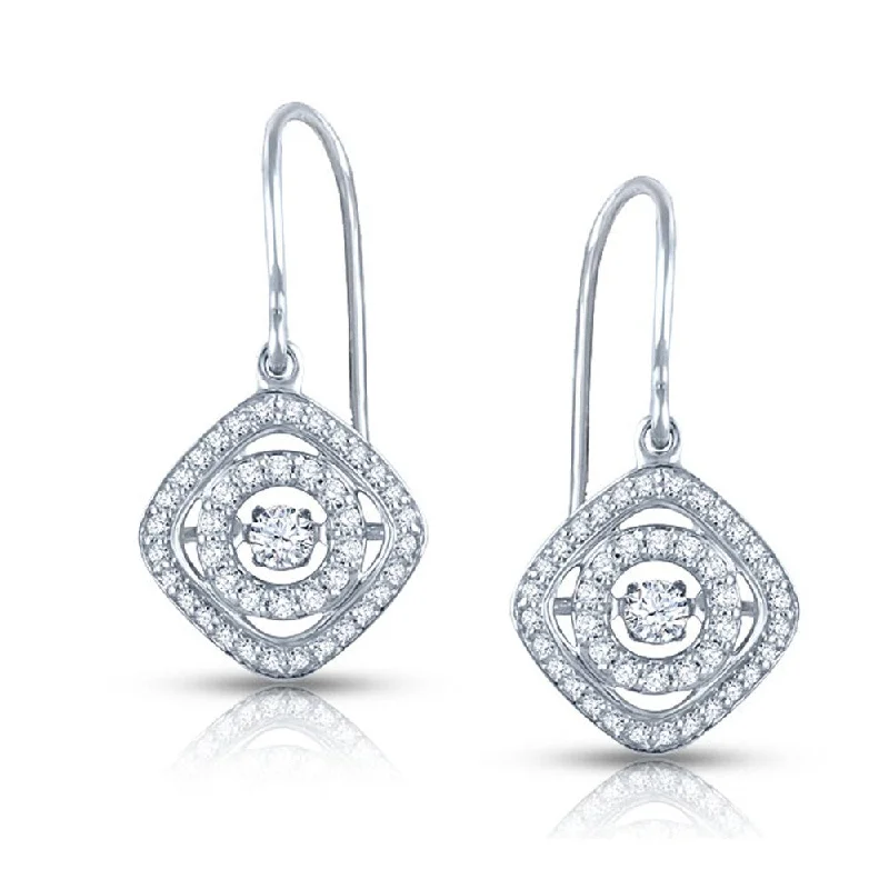 Hammered bronze earrings-Auriya 14k White Gold 1/2ct TDW Dancing Stone Diamond Earrings (H-I, I1-I2)