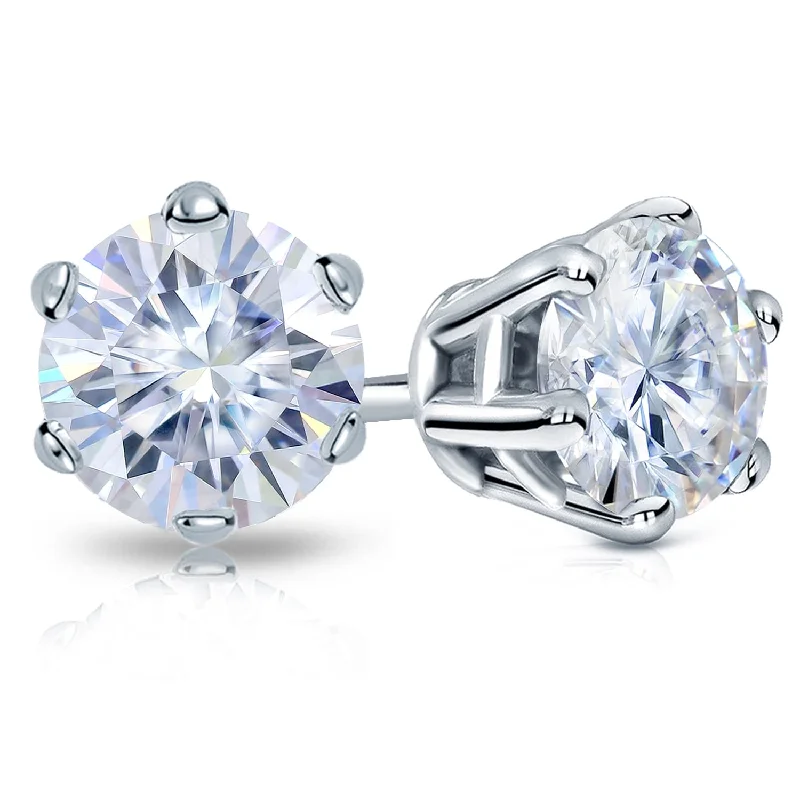 Dense sapphire earrings-Auriya Platinum 1ctw Round Moissanite Stud Earrings - 5 mm