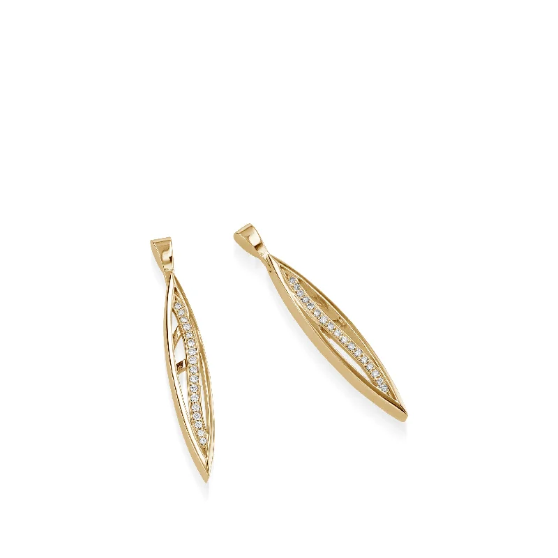 Tapered stone earrings-Bellagio Pave Diamond Drop Earrings