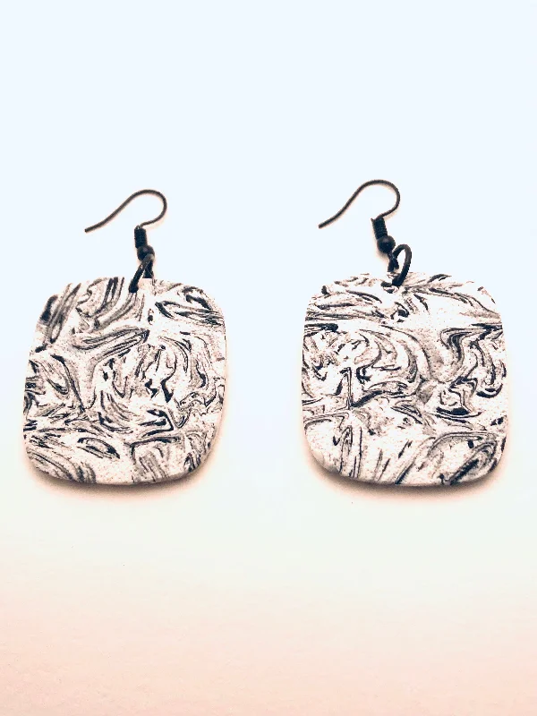 Forged silver earrings-Claire Polymer Clay Earrings