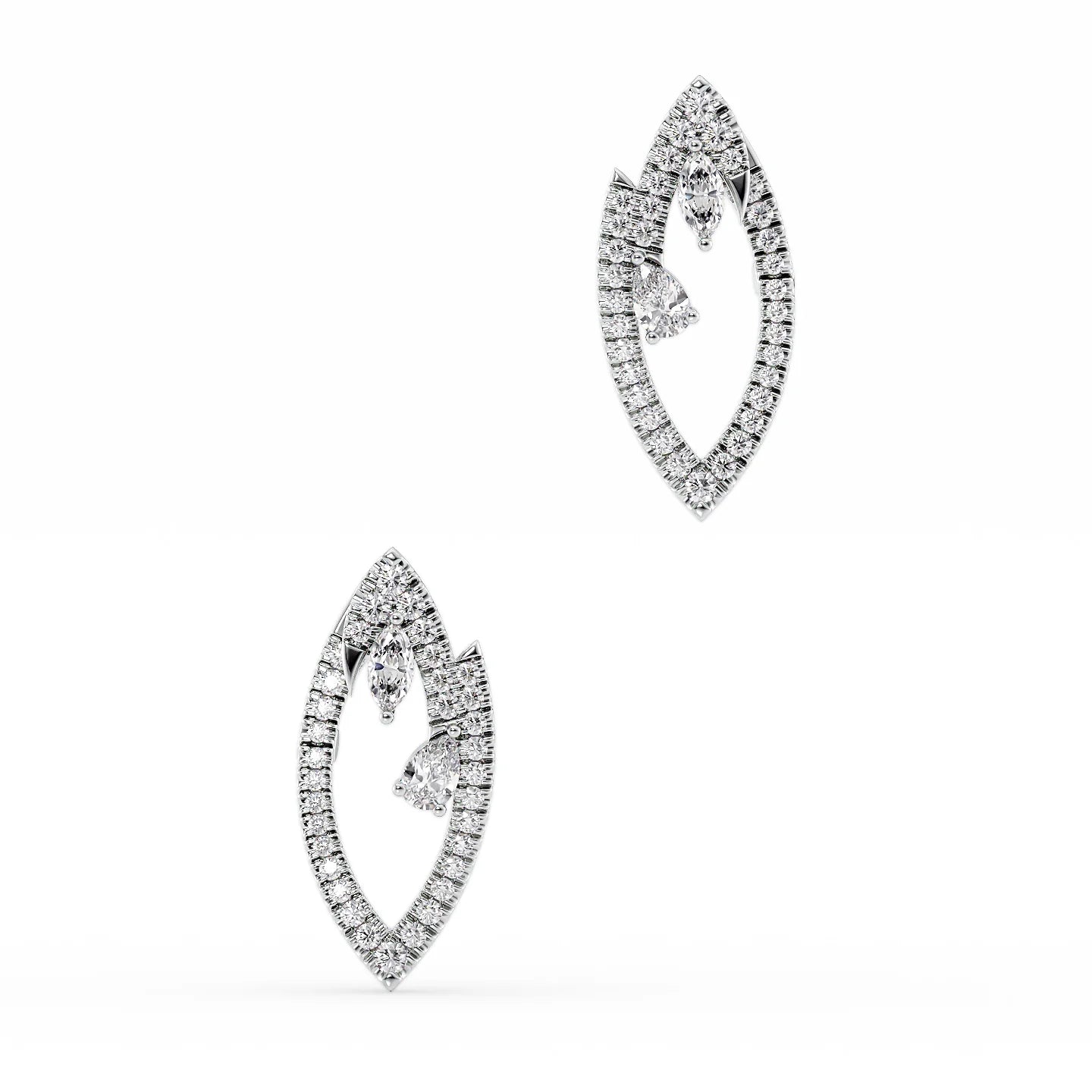 Five-stone earrings-Diamond Marquise Earrings