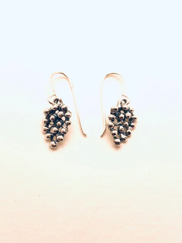 Slim hoop earrings-Dotted Tear Drop Sterling Earrings