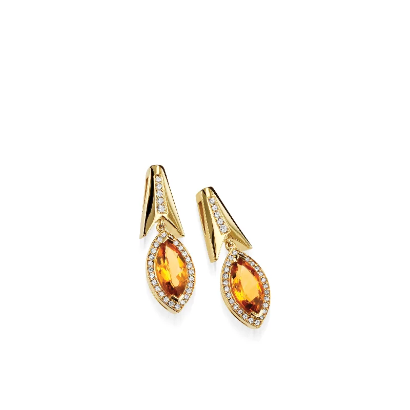 Shimmering crystal earrings-Elixir Gemstone Earrings with Diamonds