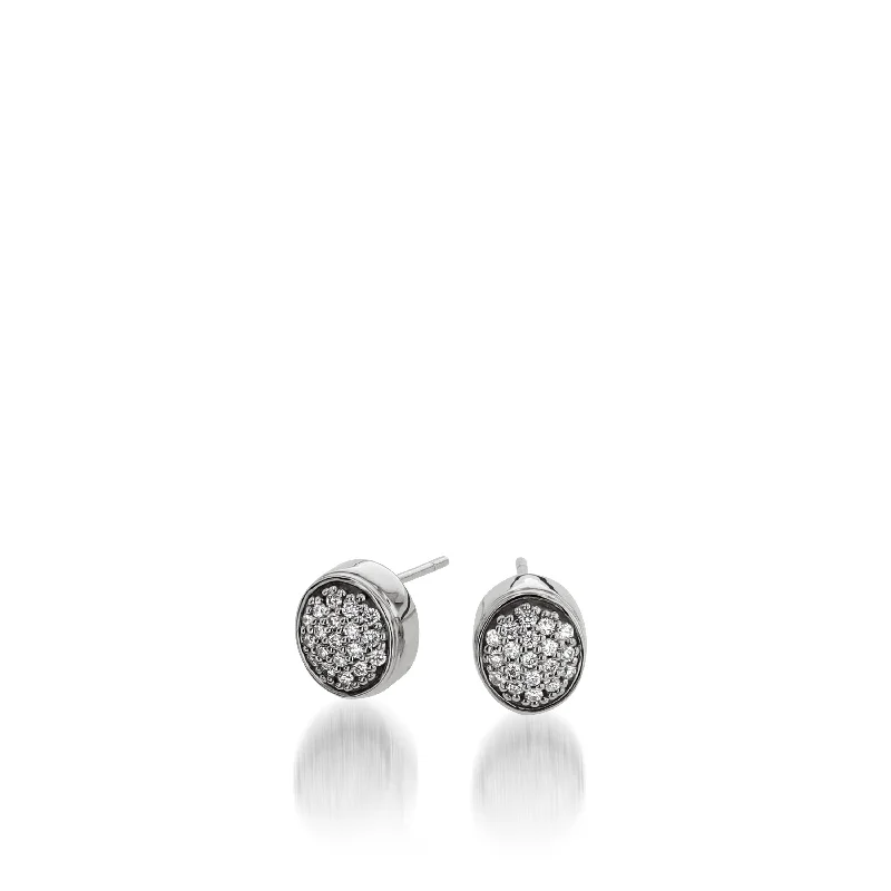 Sleek design earrings-Essence Pave Diamond Stud Earrings