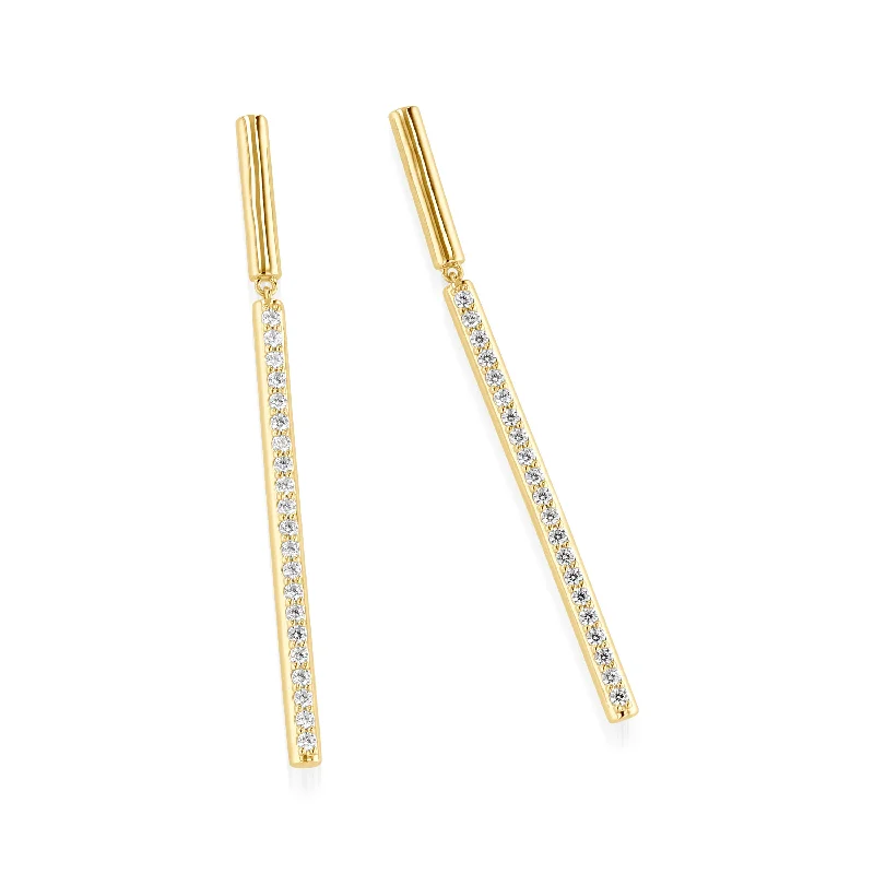 Smelted gold earrings-Essence Diamond Dangle Earrings