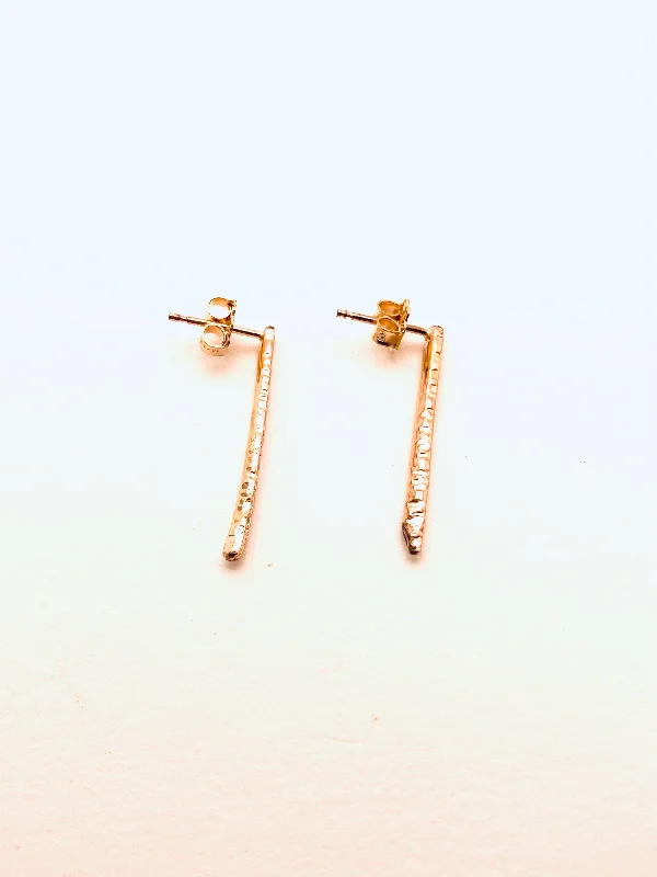 Hand-chiseled earrings-Gold Filled Mini Spike Studs