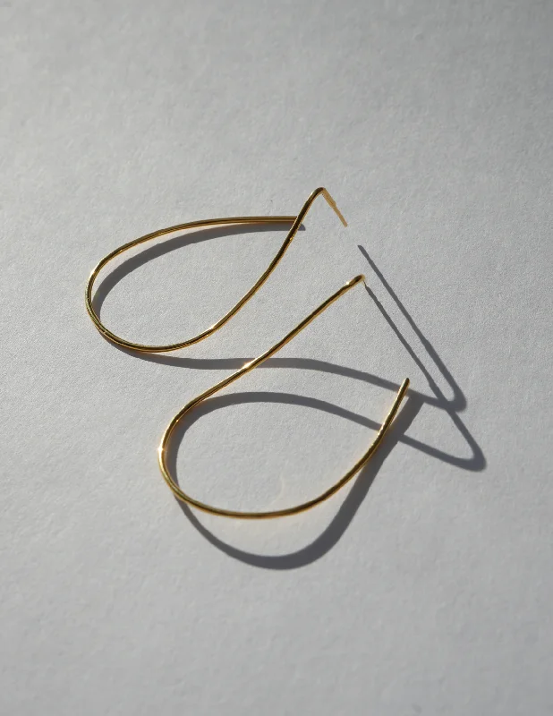 Satin marble earrings-GOLD Simple Twist Wire Earrings