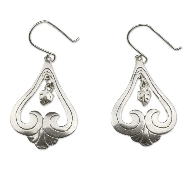 Radiant platinum earrings-Handmade Sterling Silver 'Sweet Renewal' Dangle Earrings (Mexico)