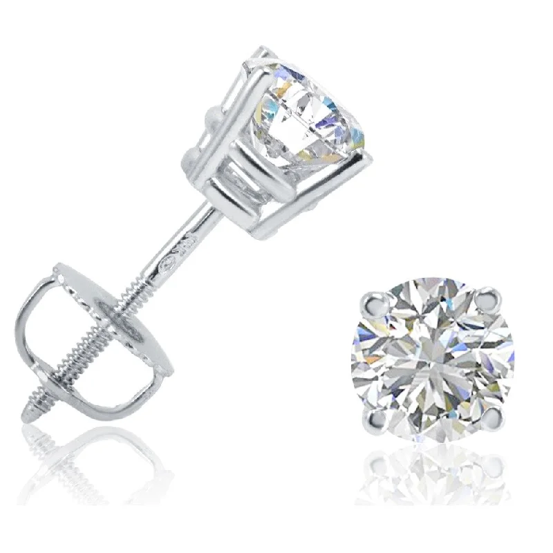 Dawn-cut earrings-IGI Certified 1ct Total Weight Lab Grown Diamond Stud Earrings in 14K White Gold