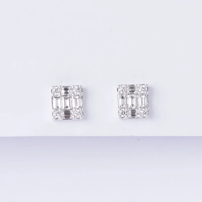 Skewed stone earrings-Kate Diamond Stud Earrings