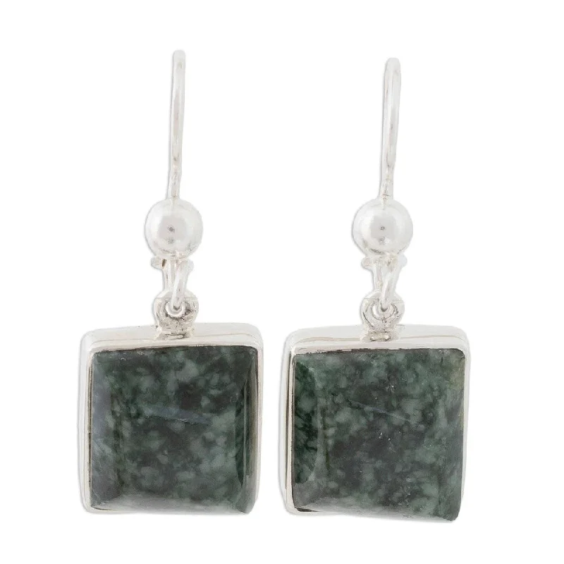 Smooth sweep earrings-Love Immortal Jade Sterling Silver Earrings