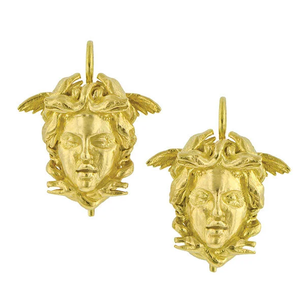 Retro emerald earrings-Medusa Drop Earrings, Heirloom by Doyle & Doyle