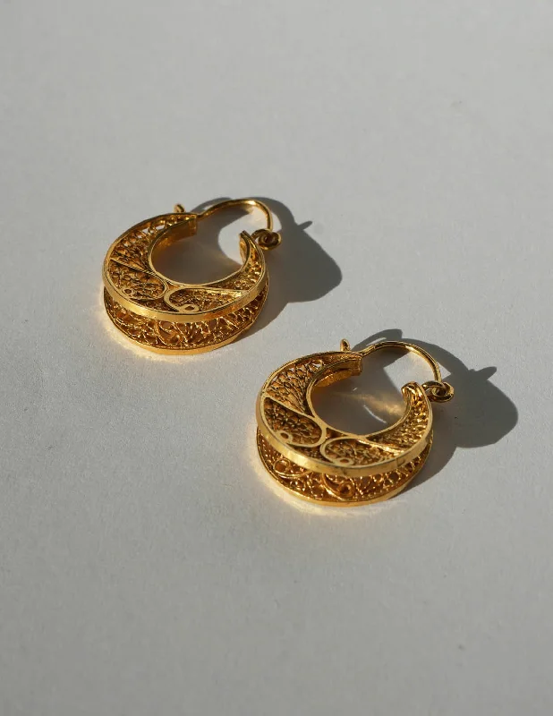 Polished palladium earrings-Melanie 24K Gold Vermeil Earrings