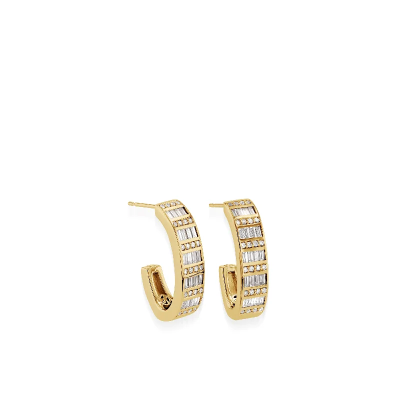 Intricate filigree earrings-Mirage Diamond Hoop Earrings