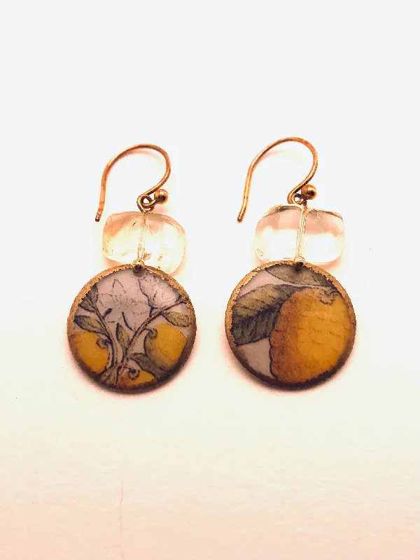 Latched earrings-Morgaine Dangles, Citrine