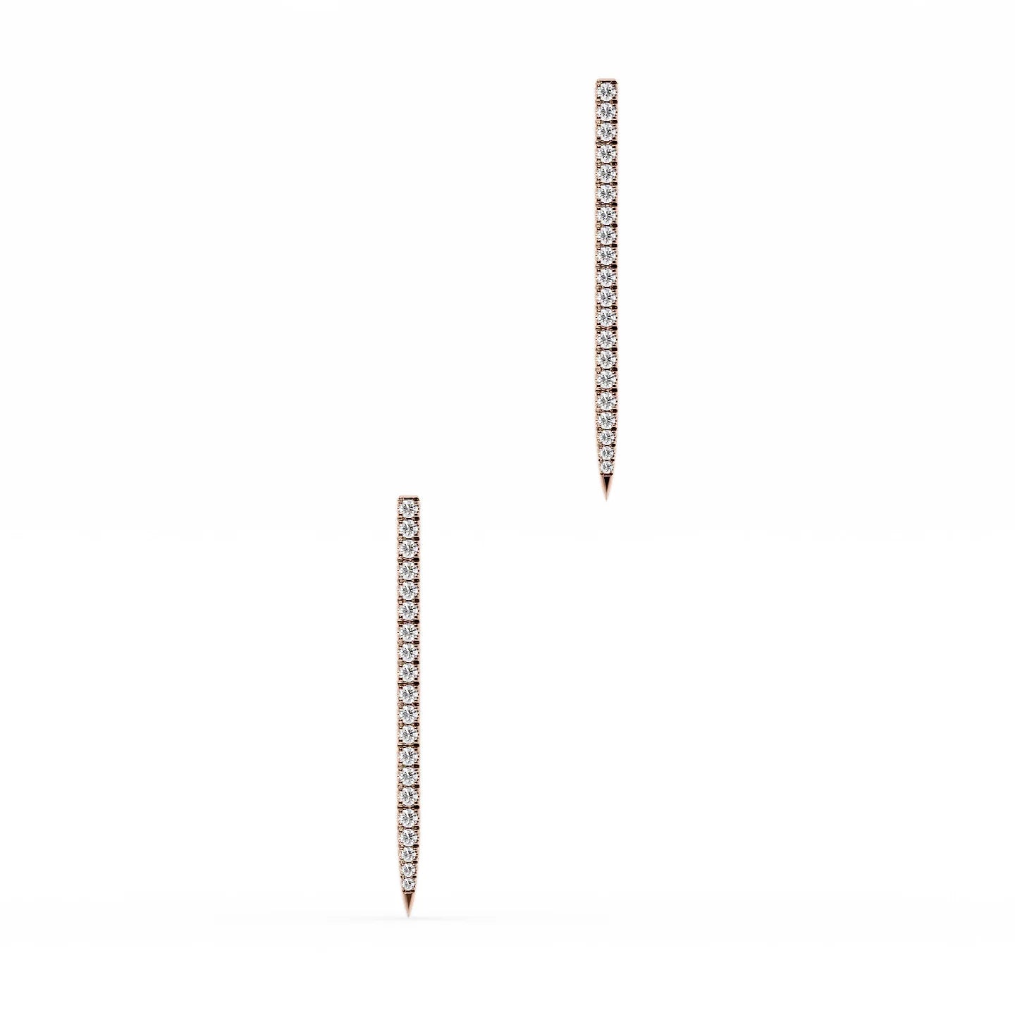 Long diamond earrings-Pave Drop Earrings