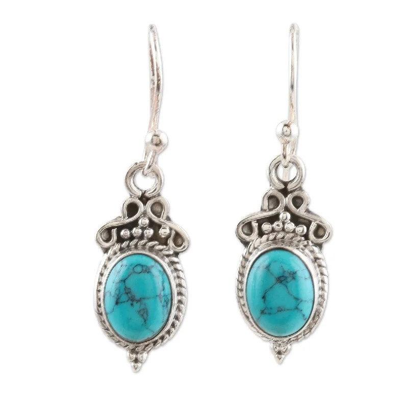 Sun flare earrings-NOVICA Classic Duo, Sterling silver dangle earrings - 1.2*0.4