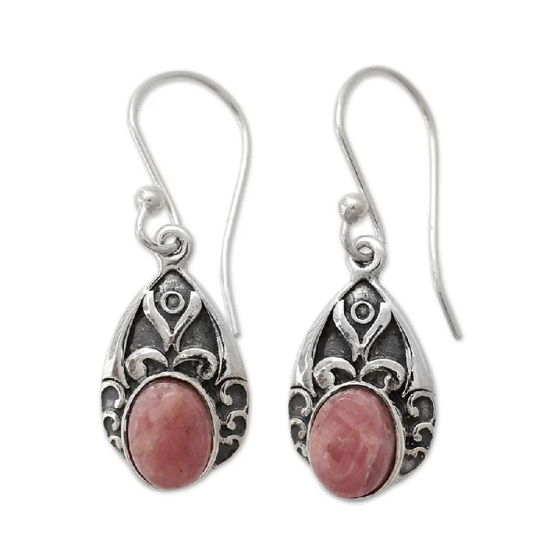 Gripped stone earrings-NOVICA Handmade Sterling Silver 'Agra Princess' Agate Earrings (India) - 1.3*0.4