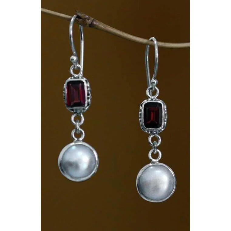 Curved cabochon earrings-NOVICA Handmade Sterling Silver 'Pure Passion' Pearl Earrings (9 mm) (Indonesia)