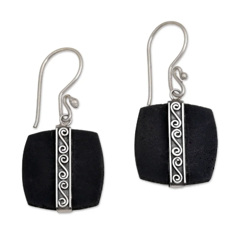 Glistening silver earrings-NOVICA Handmade Sterling Silver 'Temple Bands' Earrings (Indonesia) - 1.6*0.7