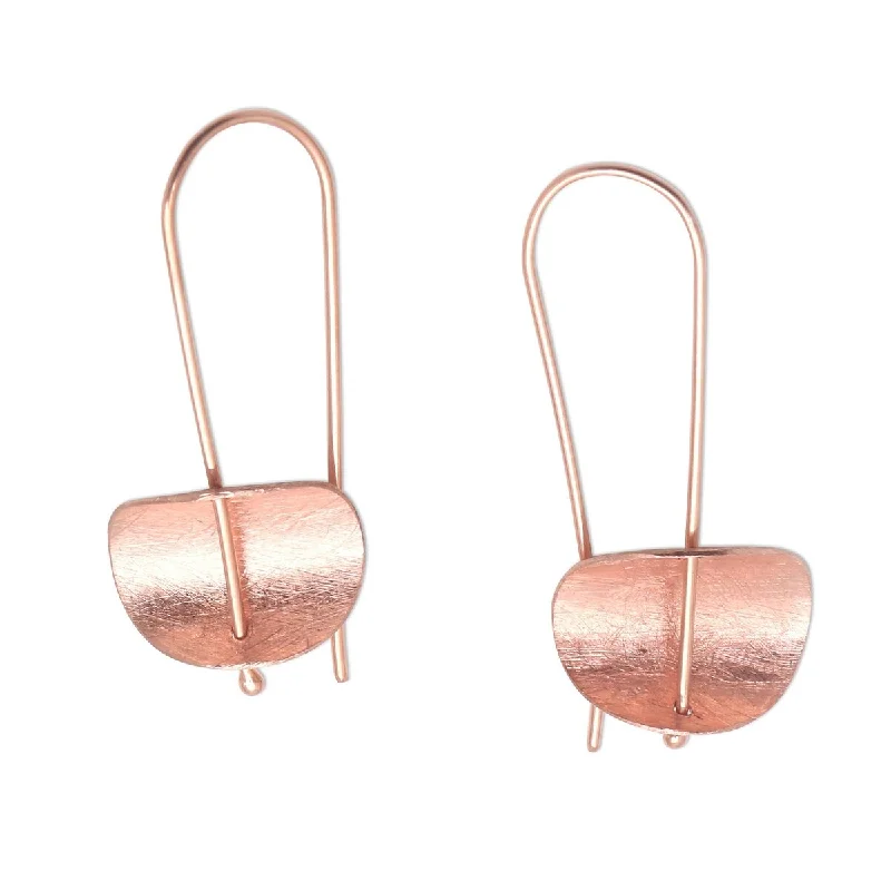 Eleven-gem earrings-NOVICA Urban Minimalism, Rose gold plated sterling silver drop earrings - 1.3*0.8