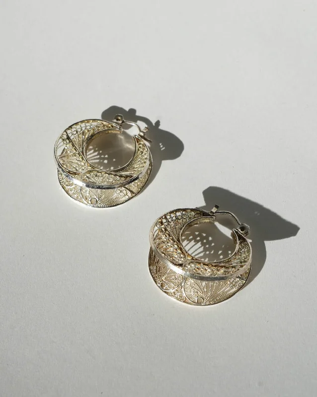 Fern frond earrings-Peaches Sterling Silver Earrings