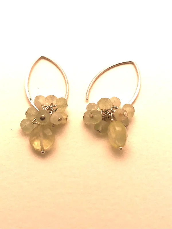 Shiny gold earrings-Prehnite Multi Drop Earrings