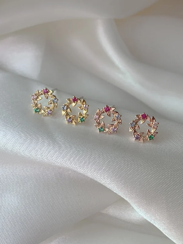 Bud-shaped earrings-Reef Encrusted Stud