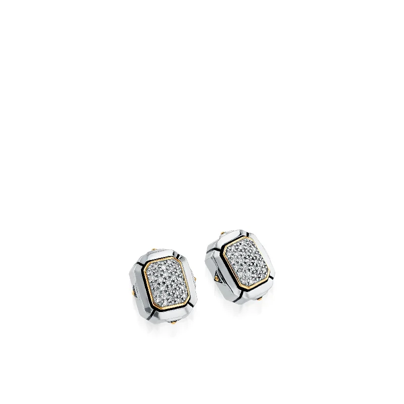 Smooth sweep earrings-Sahara Pave Diamond Stud Earrings