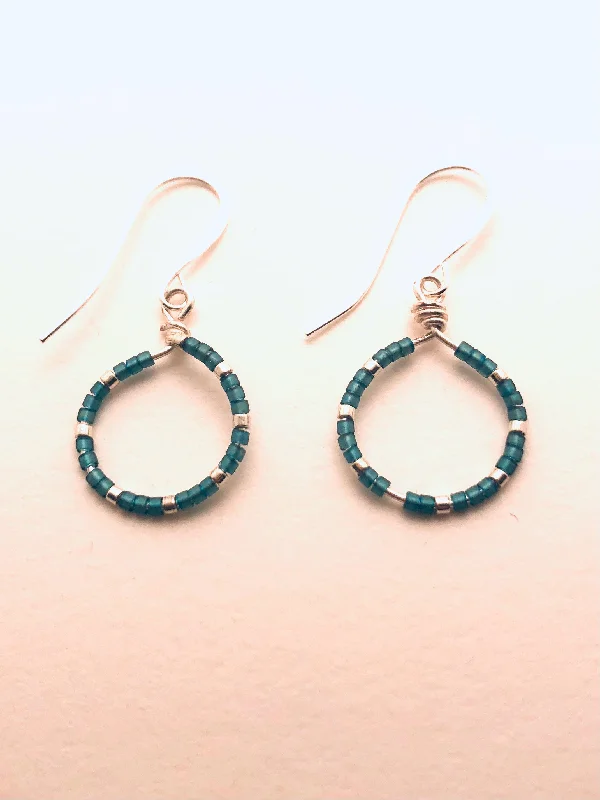 Fractured crystal earrings-Silver Sea Hoop Earrings