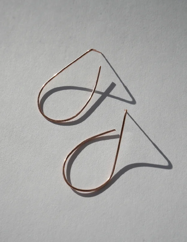 Glinting gem earrings-ROSE GOLD Simple Twist Wire Earrings