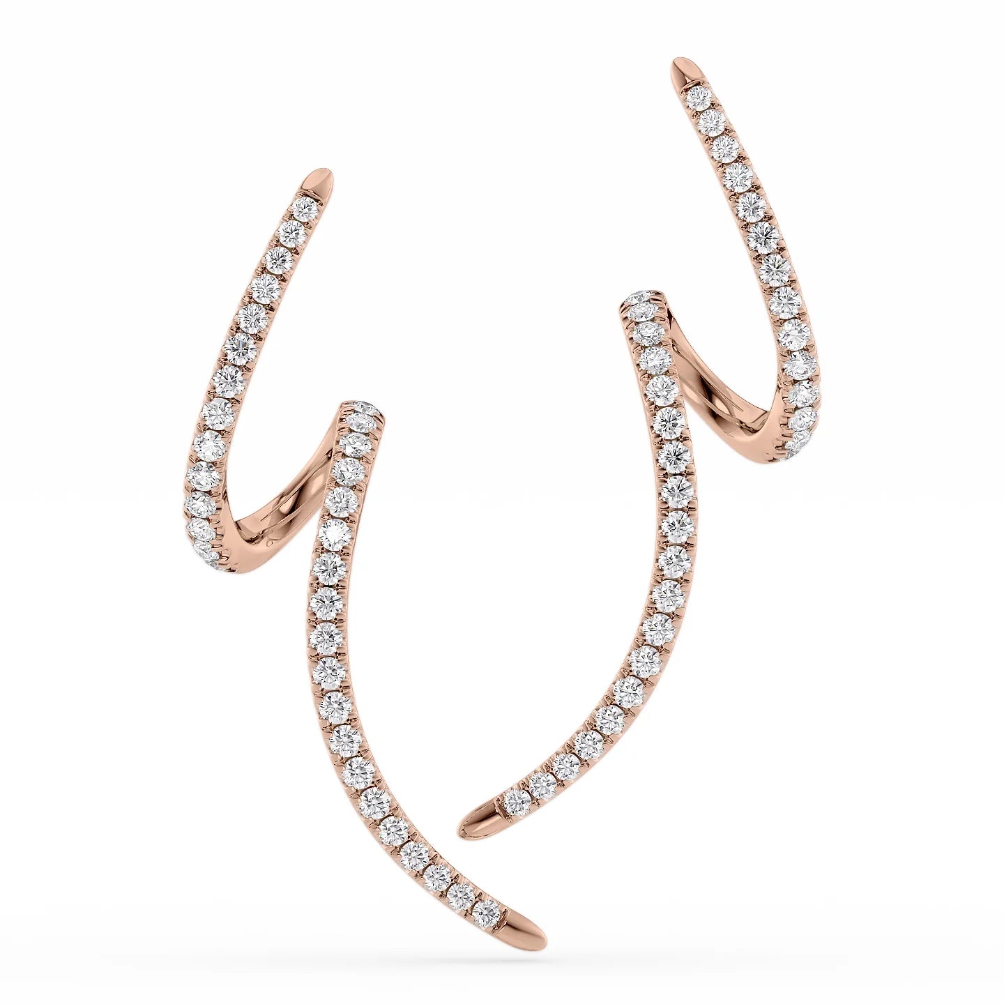 Divided hoop earrings-Spiral Dainty Earrings