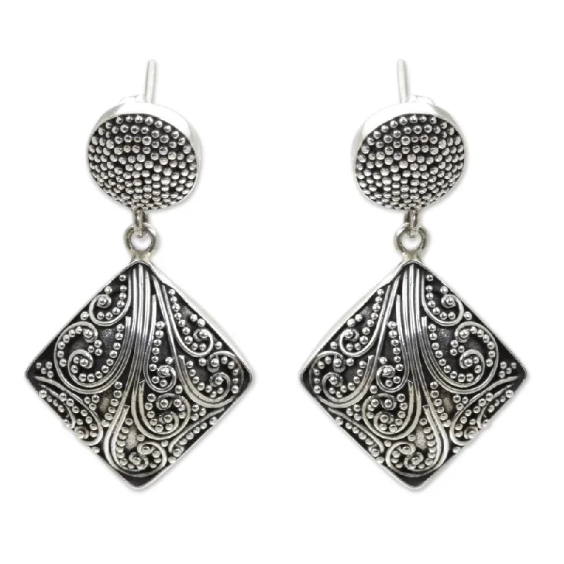 Polished palladium earrings-Sterling Silver 'Island Rain' Earrings (Indonesia)