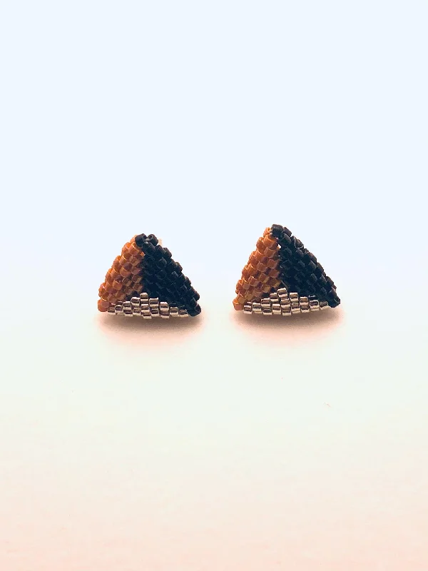 Hand-chiseled earrings-Three Way Post Earrings