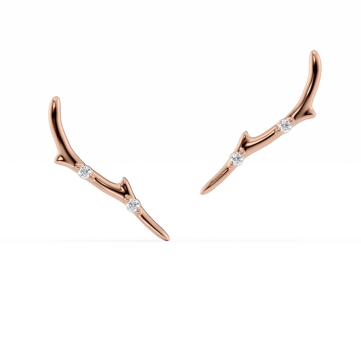 Decagonal stud earrings-Twig Climbers